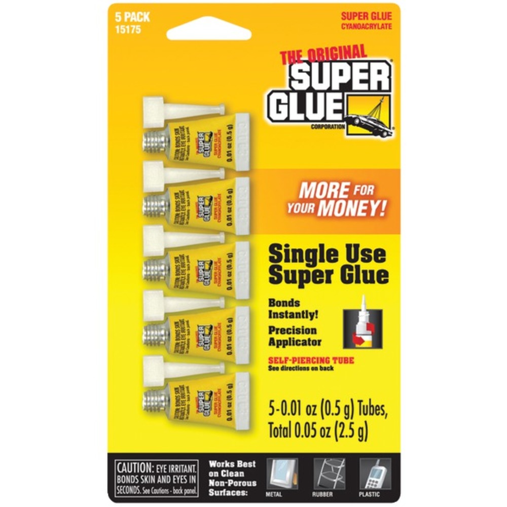 The Original SuperGlue(R) 15175-12 Instant Adhesive Mini Tubes, 5 pk