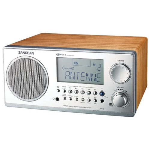 Sangean WR2WAL Digital AM/FM Stereo System with LCD & Alarm Clock (Wal