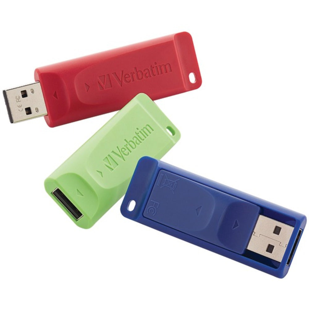 Verbatim 98703 8GB Store n Go USB Flash Drives, 3 pk