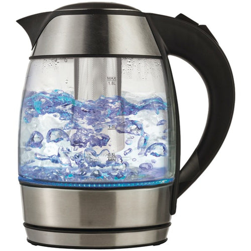Brentwood Appliances KT-1960BK Borosilicate Glass Tea Kettle with Tea