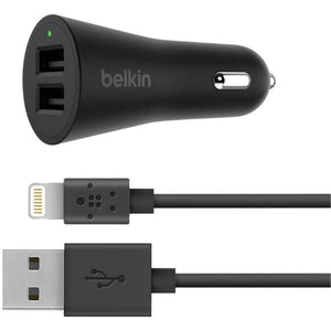 Belkin F8J221bt04-BLK BOOST?UP 2-Port Car Charger with MIXIT? 4ft USB-