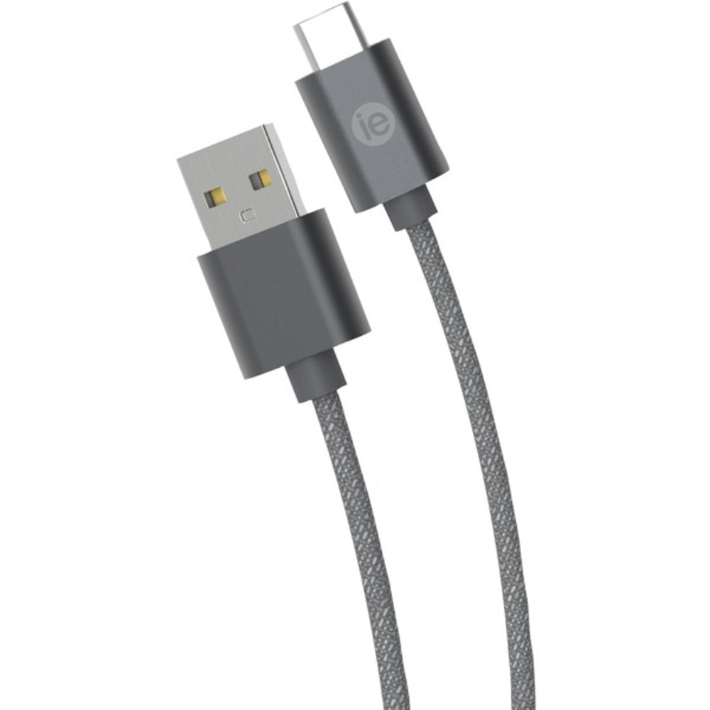 iEssentials(R) IEN-BC6C-GRY Charge & Sync Braided USB-C(TM) to USB-A C