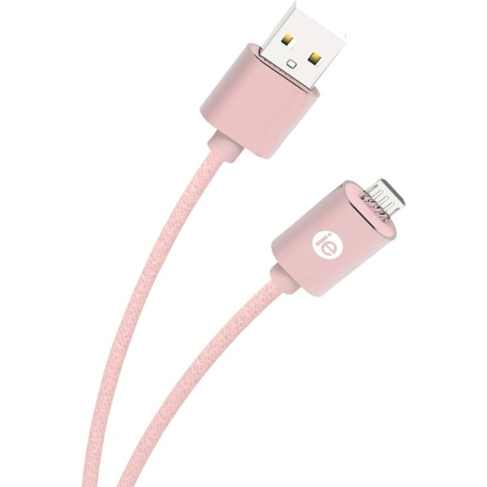 iEssentials(R) IEN-BC6M-RGLD Charge & Sync Braided Micro USB to USB Ca