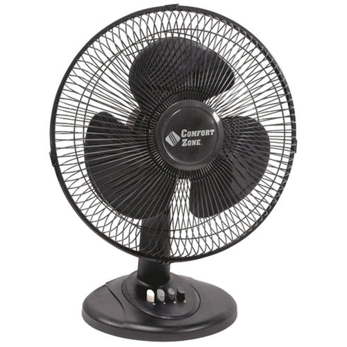Comfort Zone(R) CZ121BK 12 Oscillating Table Fan (Black)
