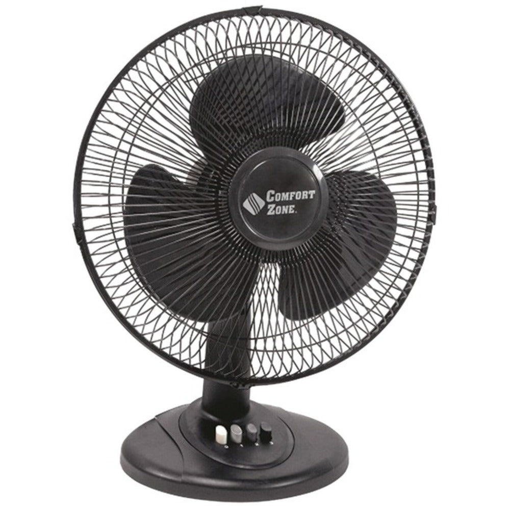 Comfort Zone(R) CZ121BK 12 Oscillating Table Fan (Black)