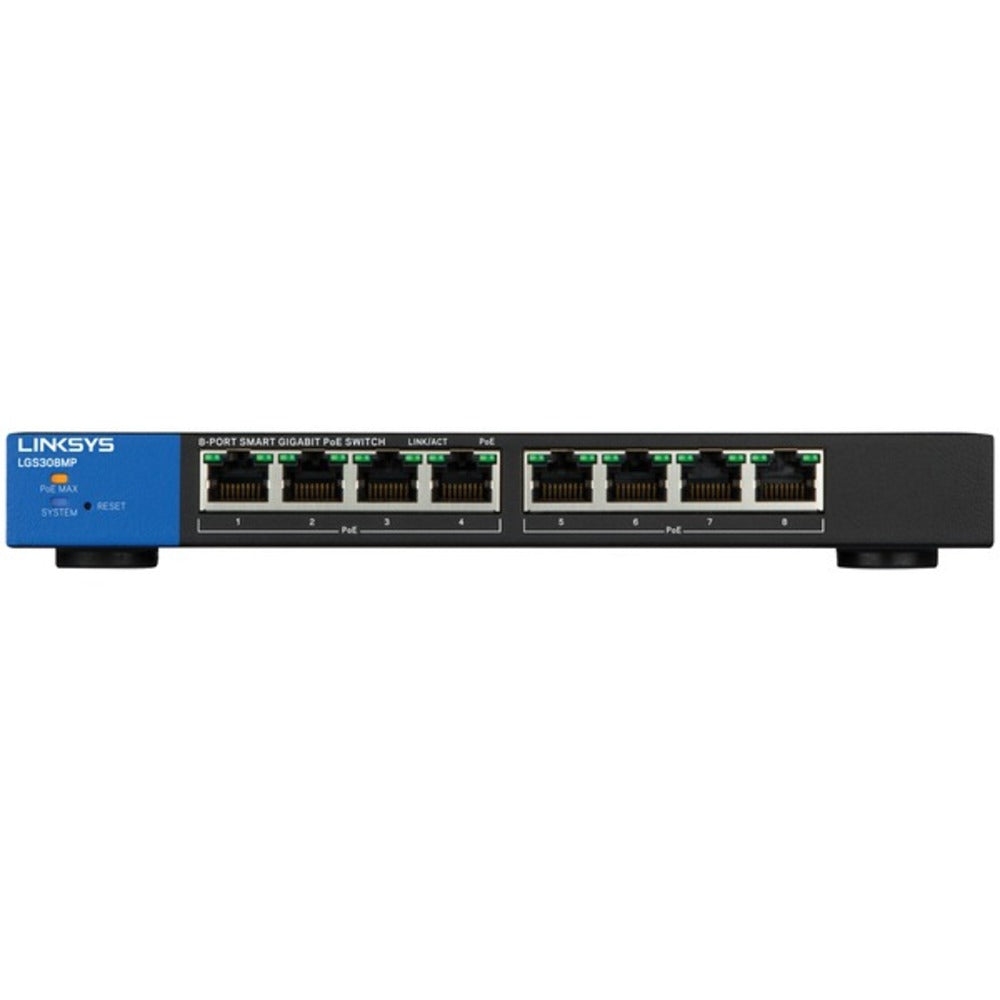 Linksys(R) LGS308MP 180-Watt PoE+ Smart 8 Port Gigabit Network Switch