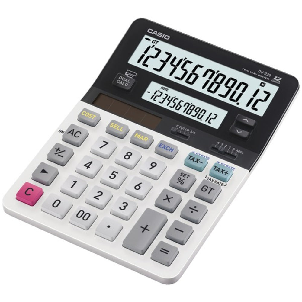 CASIO(R) DV-220 Dual Display Desktop Solar Calculator