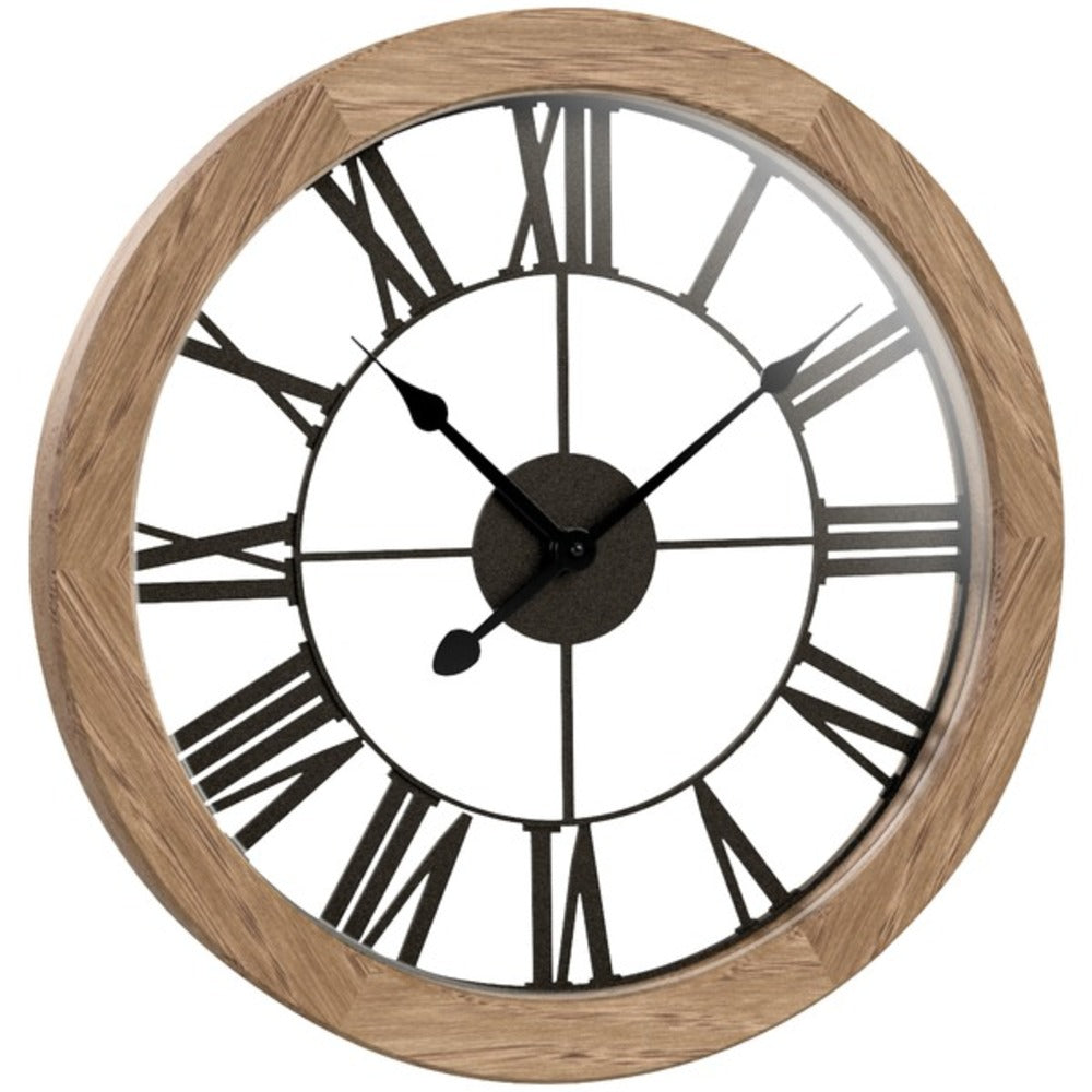 Westclox 38004 15 Round Wood Wall Clock