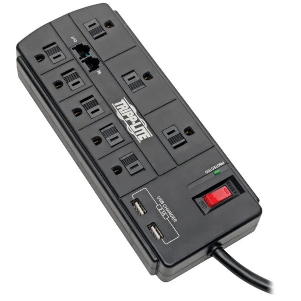 Tripp Lite TLP88TUSBB Protect It! 8-Outlet Surge Protector with 2 USB