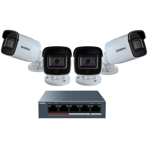 Uniden UC4400 1080p Outdoor Security Cloud System with 5-Port PoE Swit