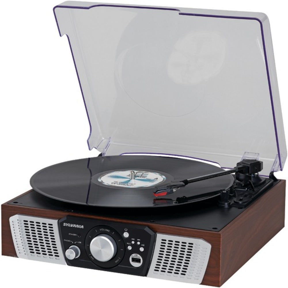 SYLVANIA(R) SRC831 Turntable with 2 Built-in Speakers & USB Playback