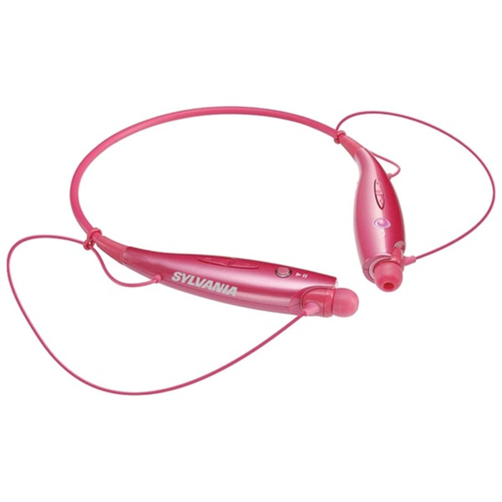 SYLVANIA SBT129-C-PINK Bluetooth Sports Headphones with Microphone (Pi