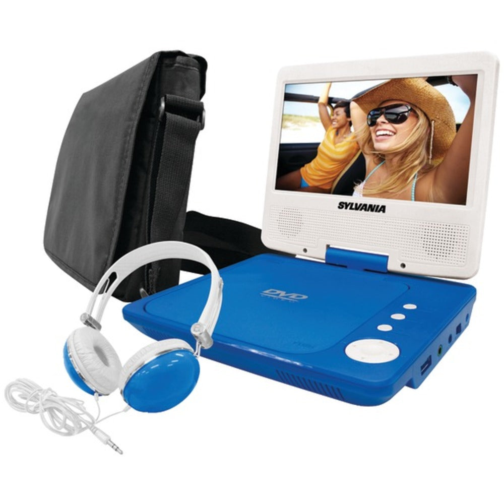 SYLVANIA SDVD7060-COMBO-BLUE 7 Swivel-Screen Portable DVD Player Bundl