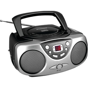 SYLVANIA(R) SRCD243M BLACK Portable CD Boom Boxes with AM/FM Radio (Bl