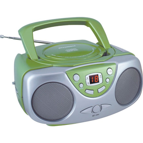 SYLVANIA(R) SRCD243M GREEN Portable CD Boom Box with AM/FM Radio (Gree