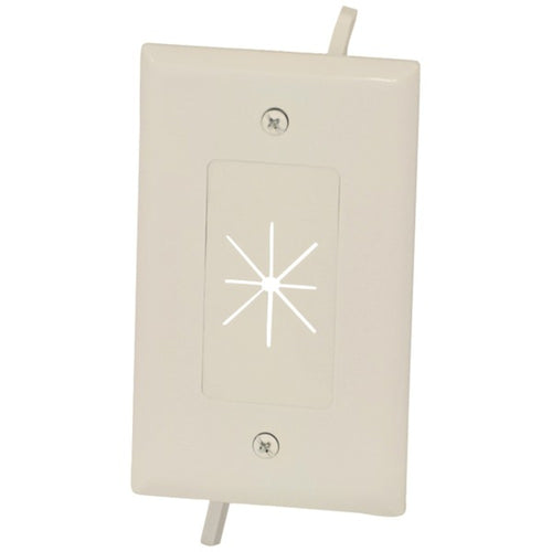 DataComm Electronics 45-0014-LA 1-Gang Cable Plate with Flexible Openi