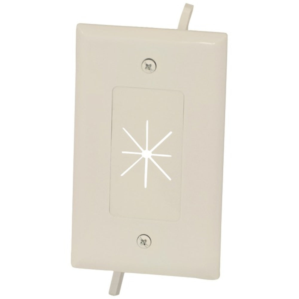 DataComm Electronics 45-0014-LA 1-Gang Cable Plate with Flexible Openi