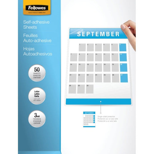 Fellowes(R) 5221502 9 x 12 Self-Adhesive Laminating Sheets, 50 pk