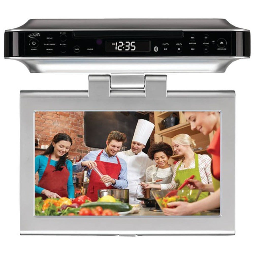 GPX(R) IKTD1037S 10 Under-Cabinet DVD/CD Bluetooth(R) Player with FM R