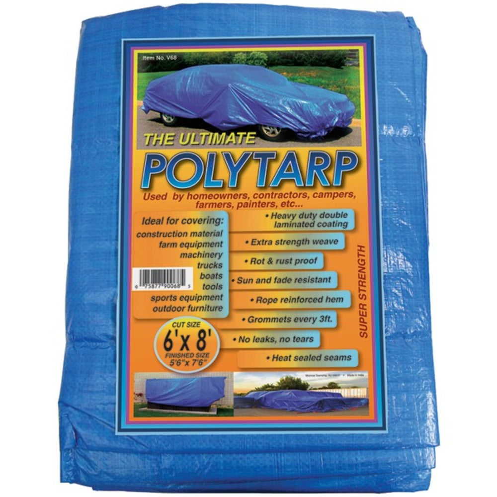 World and Main(R) V68 Reinforced Plastic Tarp (6ft x 8ft)
