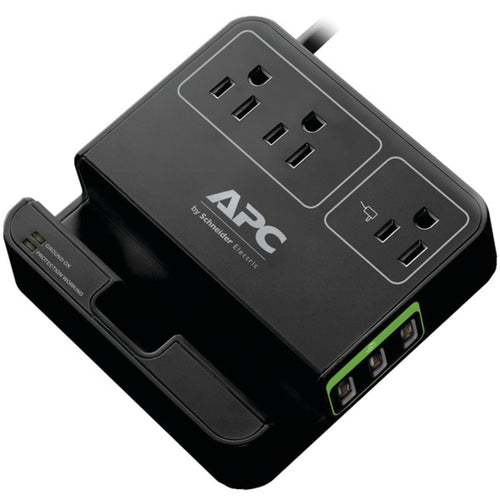 APC P3U3B 3-Outlet SurgeArrest Surge Protector with 3 USB Ports (Black