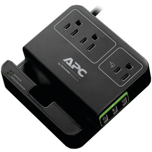 APC P3U3B 3-Outlet SurgeArrest Surge Protector with 3 USB Ports (Black