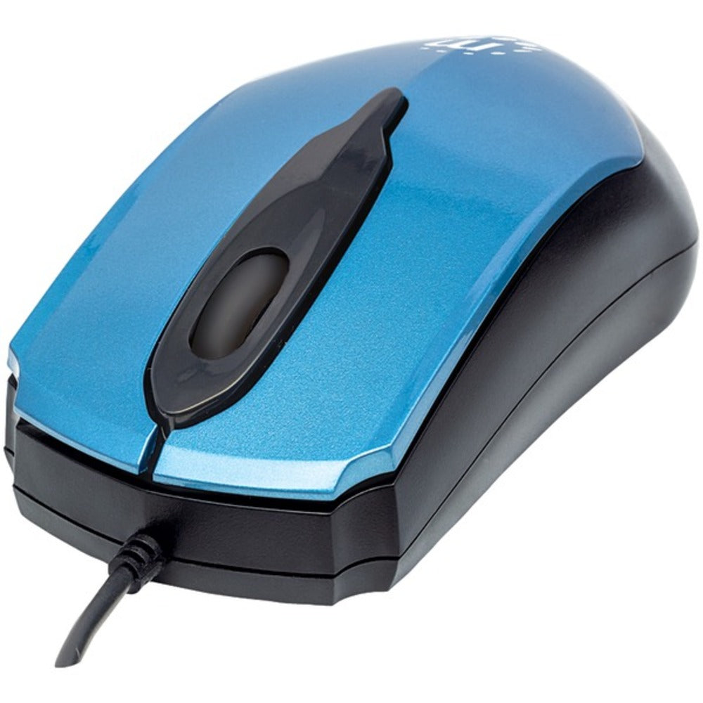 Manhattan(R) 177801 Edge Optical USB Mouse (Blue/Black)