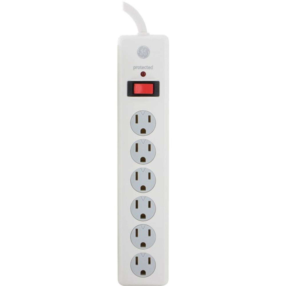 GE 14092 6-Outlet Surge Protector (White, 10ft Cord)
