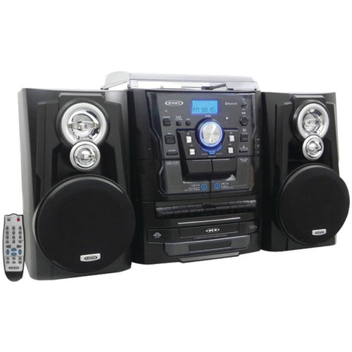JENSEN JMC-1250 Bluetooth 3-Speed Stereo Turntable Music System with 3