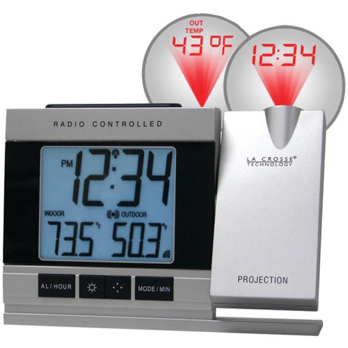 La Crosse Technology(R) WT-5220U-IT-CBP Atomic Projection Alarm Clock