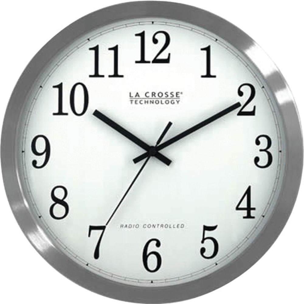La Crosse Technology(R) WT-3126B 12 Stainless Steel Atomic Wall Clock