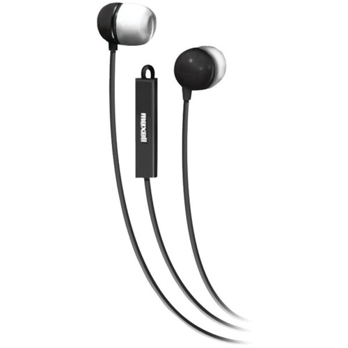 Maxell 190300 - IEMICBLK Stereo In-Ear Earbuds with Microphone & Remot