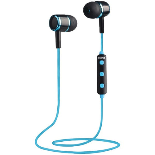 Naxa(R) NE-950 BLACK/BLUE Bluetooth(R) Isolation Earbuds with Micropho