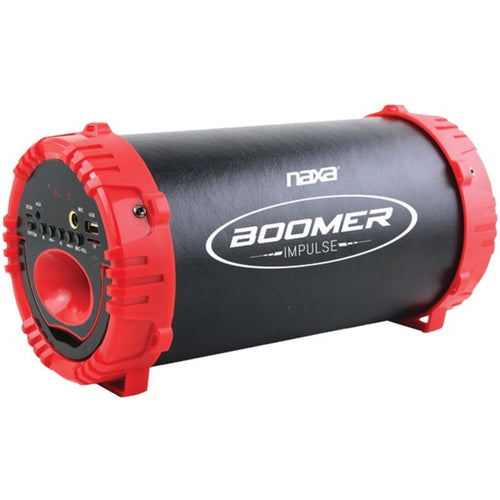 Naxa(R) NAS-3084 RED BOOMER IMPULSE LED Bluetooth(R) Boom Box (Red)