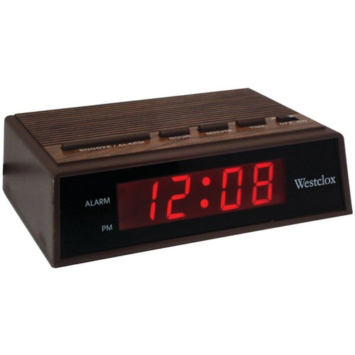 Westclox(R) 22690 .6 Retro Wood Grain LED Alarm Clock