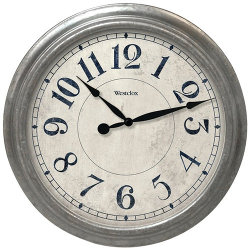 Westclox(R) 32931 15.5 Round Galvanized Finish Gray Wall Clock