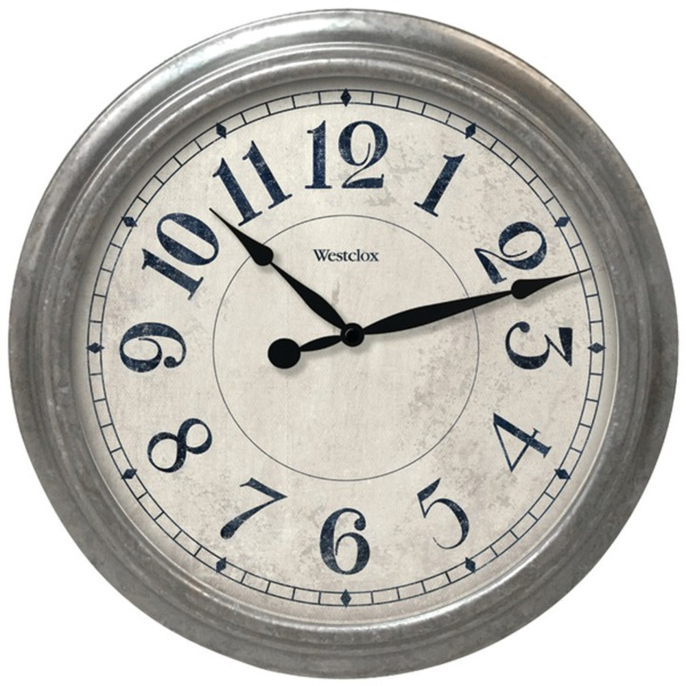 Westclox(R) 32931 15.5 Round Galvanized Finish Gray Wall Clock