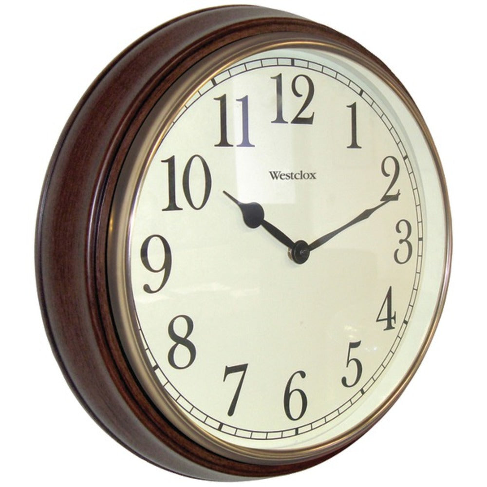 Westclox(R) 73004P 15.5 Round Dark Woodgrain Clock