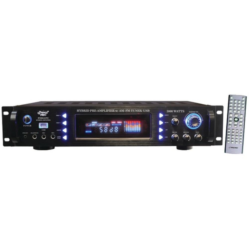 Pyle(R) P3201ATU 3,000-Watt Hybrid Home Stereo Receiver Amp with USB