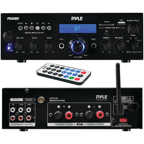 Pyle Home(R) PDA6BU 200-Watt Bluetooth(R) Stereo Amp Receiver with USB