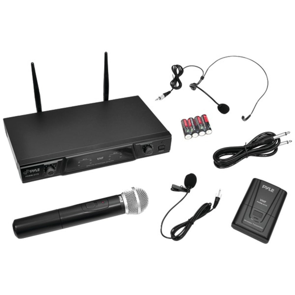 Pyle Pro PDWM2115 VHF Wireless Microphone Receiver System with Indepen