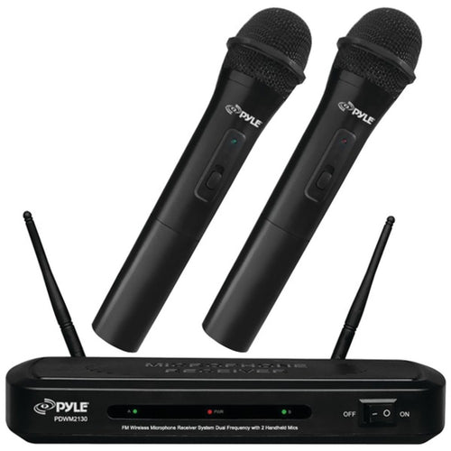 Pyle Pro PDWM2130 FM Wireless Dual-Frequency Microphone Receiver Syste