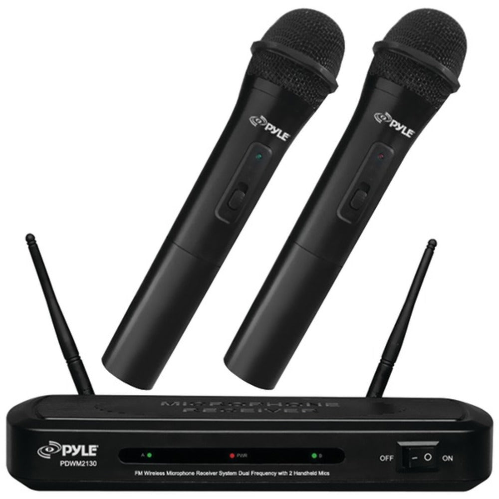 Pyle Pro PDWM2130 FM Wireless Dual-Frequency Microphone Receiver Syste