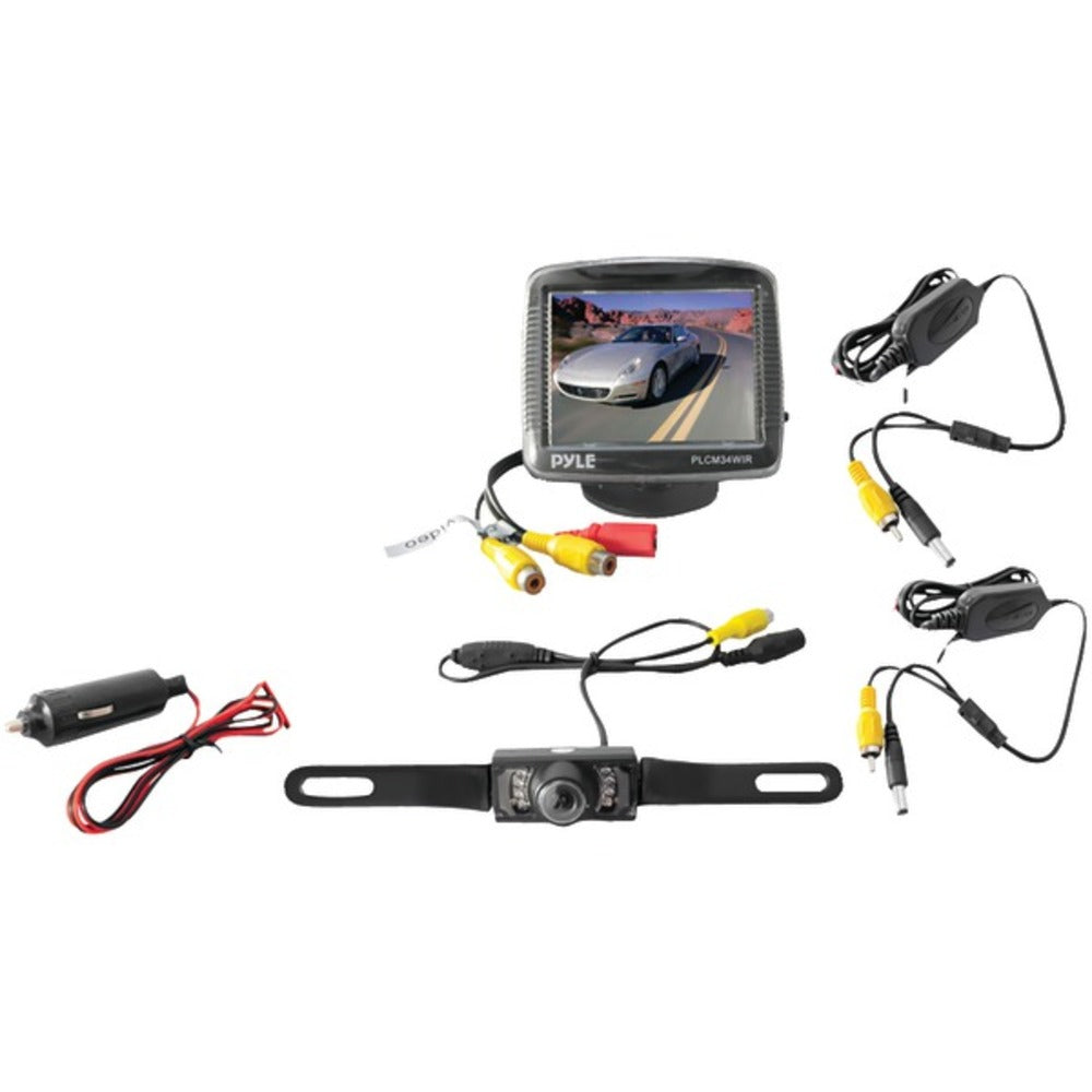 Pyle(R) PLCM34WIR 3.5 Wireless Backup Camera & Monitor System with Nig