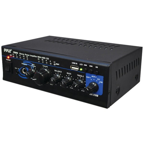 Pyle Home(R) PTAU45 120-Watt x 2 Stereo Power Amp with USB Reader