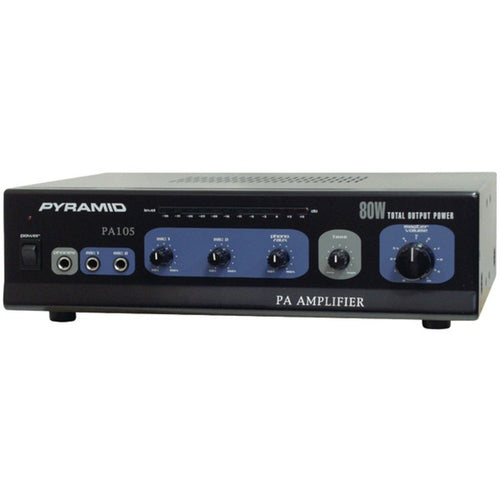 Pyramid(R) Car Audio PA105 Amp with Microphone Input (80 Watt)