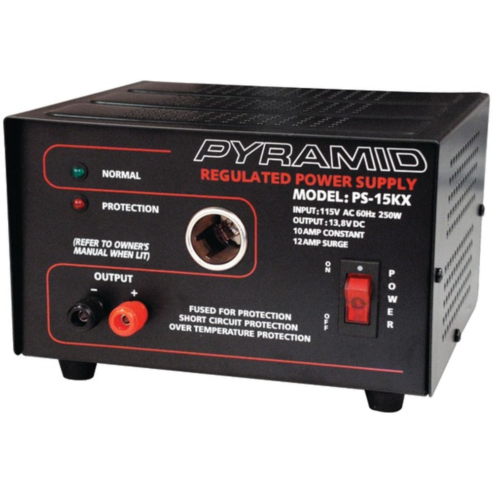 Pyramid(R) Car Audio PS15K 10-Amp Power Supply with Car-Charger Adapte