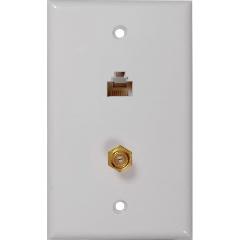 RCA(R) TPH557R CAT-5E/6 F & Coaxial Connector Wall Plate